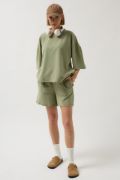 Oversize Lazer Kesim Bisiklet Yaka T-Shirt resmi